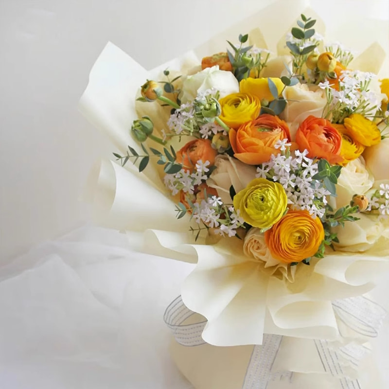 MYHC-02 BOPP Han Su Paper Solid Color Flower Packaging Film
