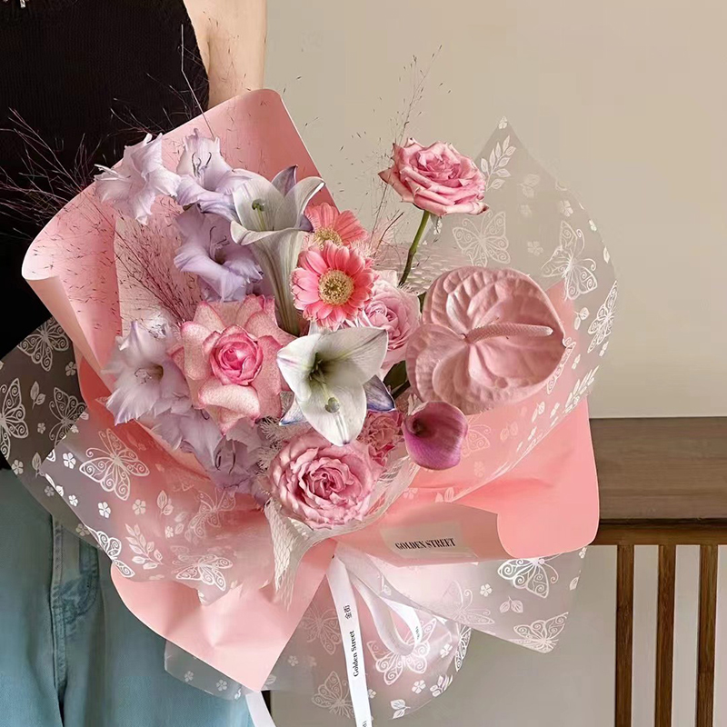 MYHC-07 Exquisite Butterfly Lines, Transparent Flower Packaging Film
