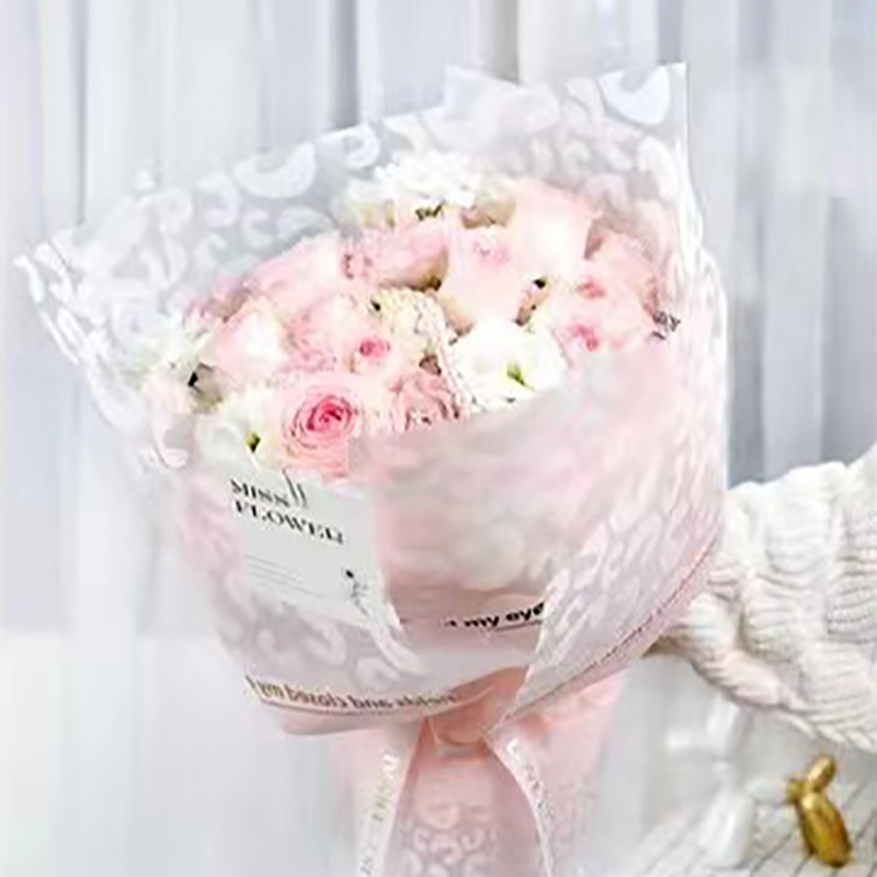 MYHC-08 Leopard Print Edges Massage Film Plastic Flower Packaging Film 