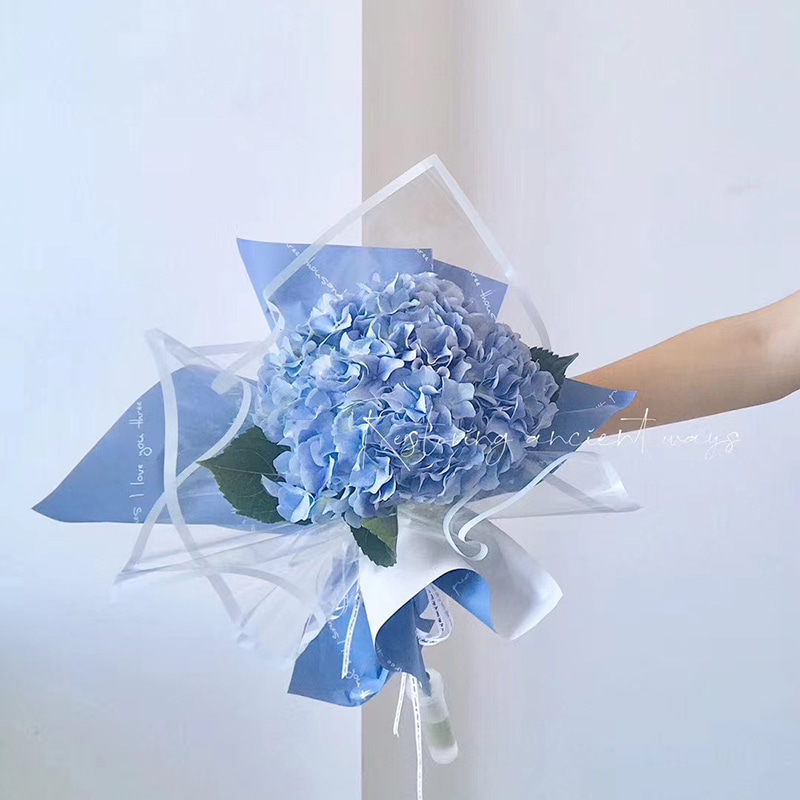 MYHC-15 Transparent Monochrome Edge Plastic Flower Wrapping Paper 