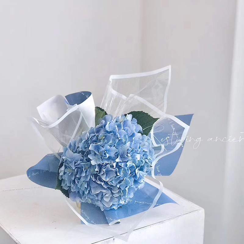 MYHC-15 Transparent Monochrome Edge Plastic Flower Wrapping Paper 