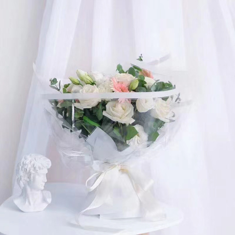 MYHC-16 Transparent Border OPP Plastic Flower Wrapping Paper 