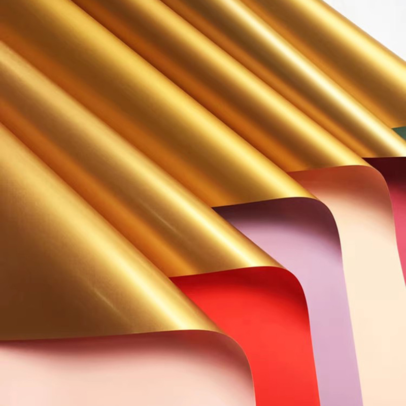 MYHC-17 Single-Sided Flash Gold, Double-Sided Double-Color, Pearlescent Film Flower Wrapping Paper