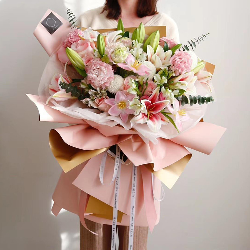 MYHC-17 Single-Sided Flash Gold, Double-Sided Double-Color, Pearlescent Film Flower Wrapping Paper