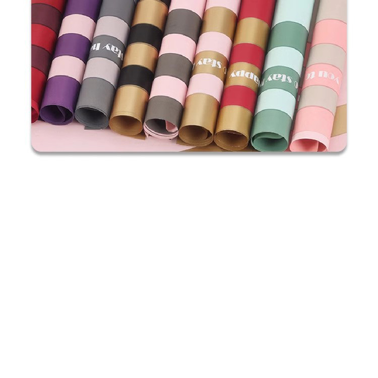 MYHC-22 57×57cm (±2cm) Single-Sided Edge Horizontal Pearlescent Film Flower Wrapping Paper