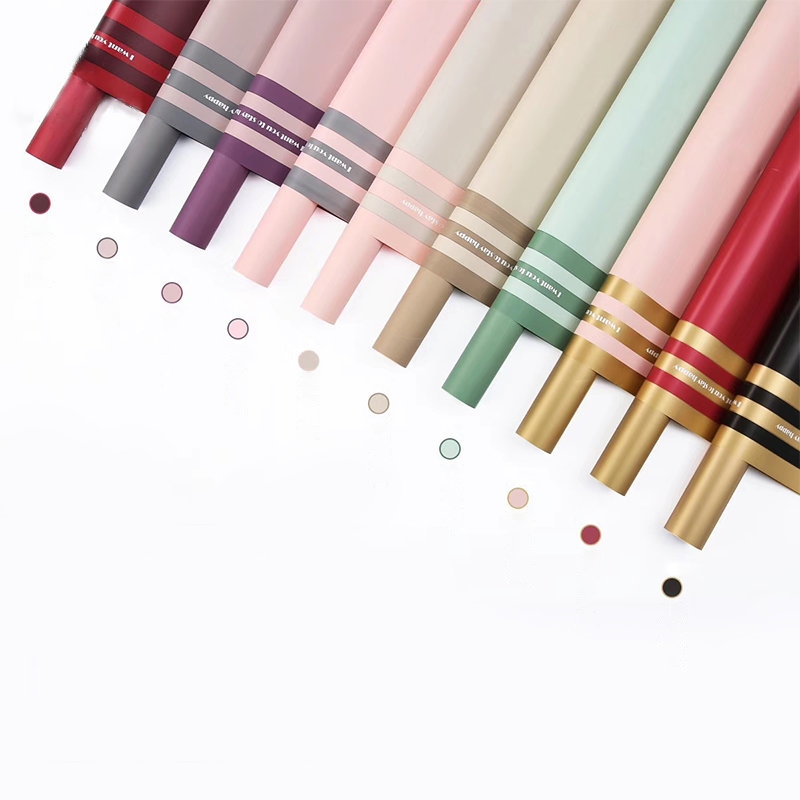 MYHC-22 57×57cm (±2cm) Single-Sided Edge Horizontal Pearlescent Film Flower Wrapping Paper