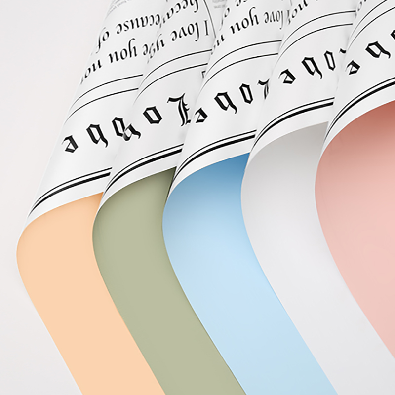 MYHC-23 Single-Sided Newspaper Style, Double-Sided And Double-Color Cowhide Flower Packaging Film