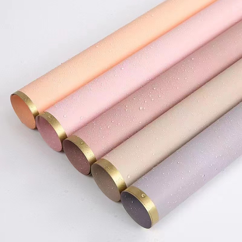 MYHC-27 Gold Edge Solid Pearlescent Film Flower Wrapping Paper