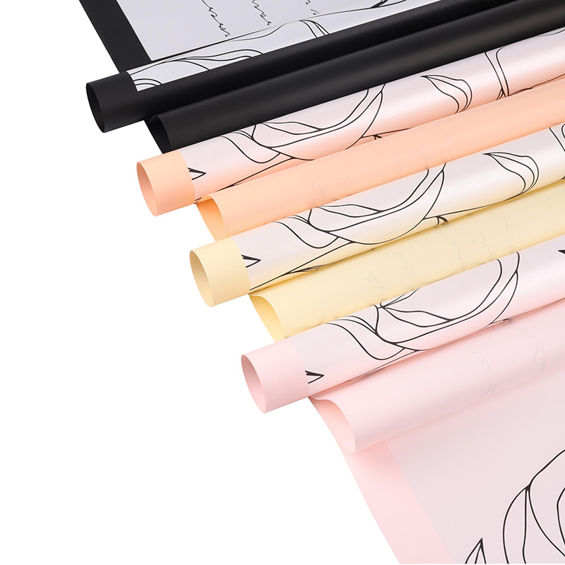 MYHC-42 Simple Style Contrast Border Cotton Flower Wrapping Paper