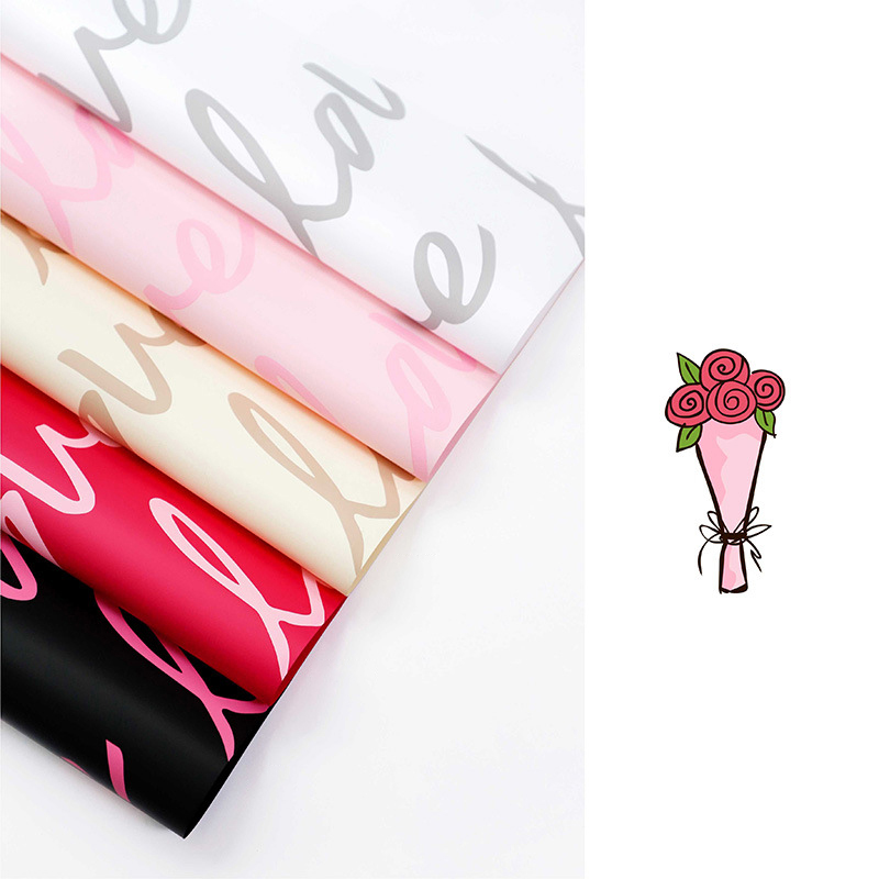 MYHC-45 Love Pattern Art Waterproof Flower Wrapping Paper