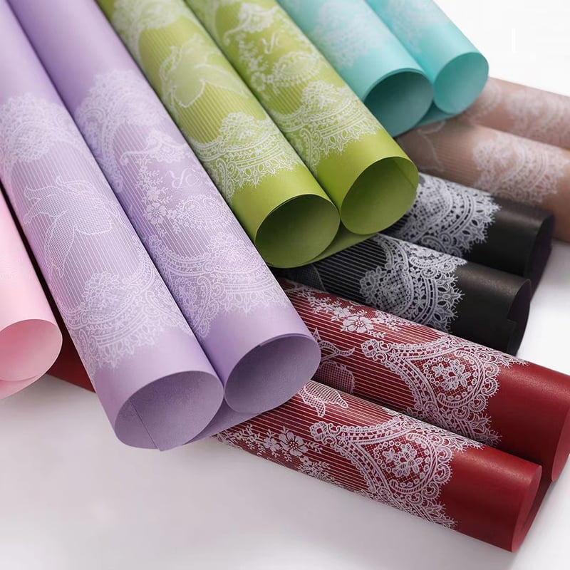 MYHC-46 Lace Pattern BOPP Waterproof Flower Packaging Film 