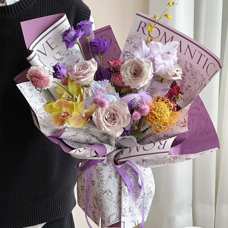 MYHC-49 Single-Sided Pattern Fresh Matte Flower Wrapping Paper