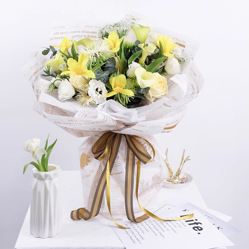 MYHC-52 Herb Golden Light Matt Film 57×57cm (±2cm) Plastic Flower Packaging Film 