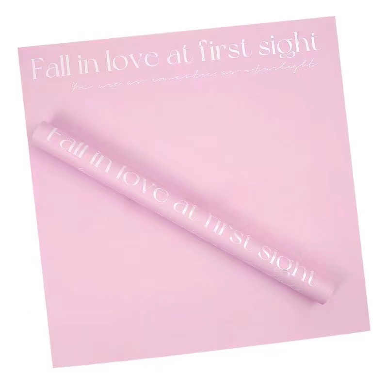 MYHC-53 One-Sided Love At First Sight English Decoration Plastic Flower Wrapping Paper