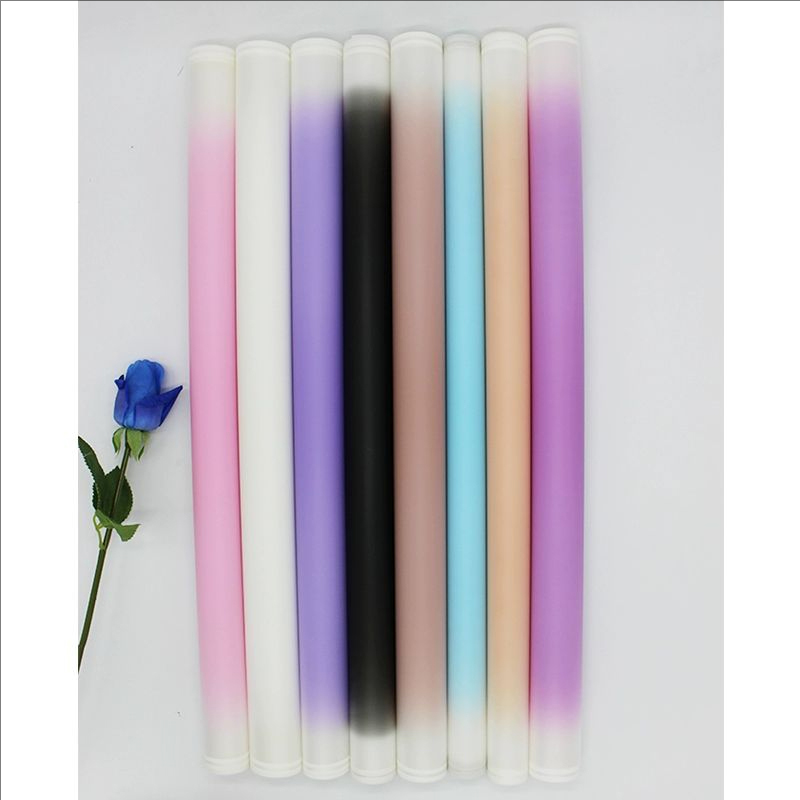 MYHC-54 Single-Sided Double White Line Edge Gradient Color Plastic Flower Packaging Film