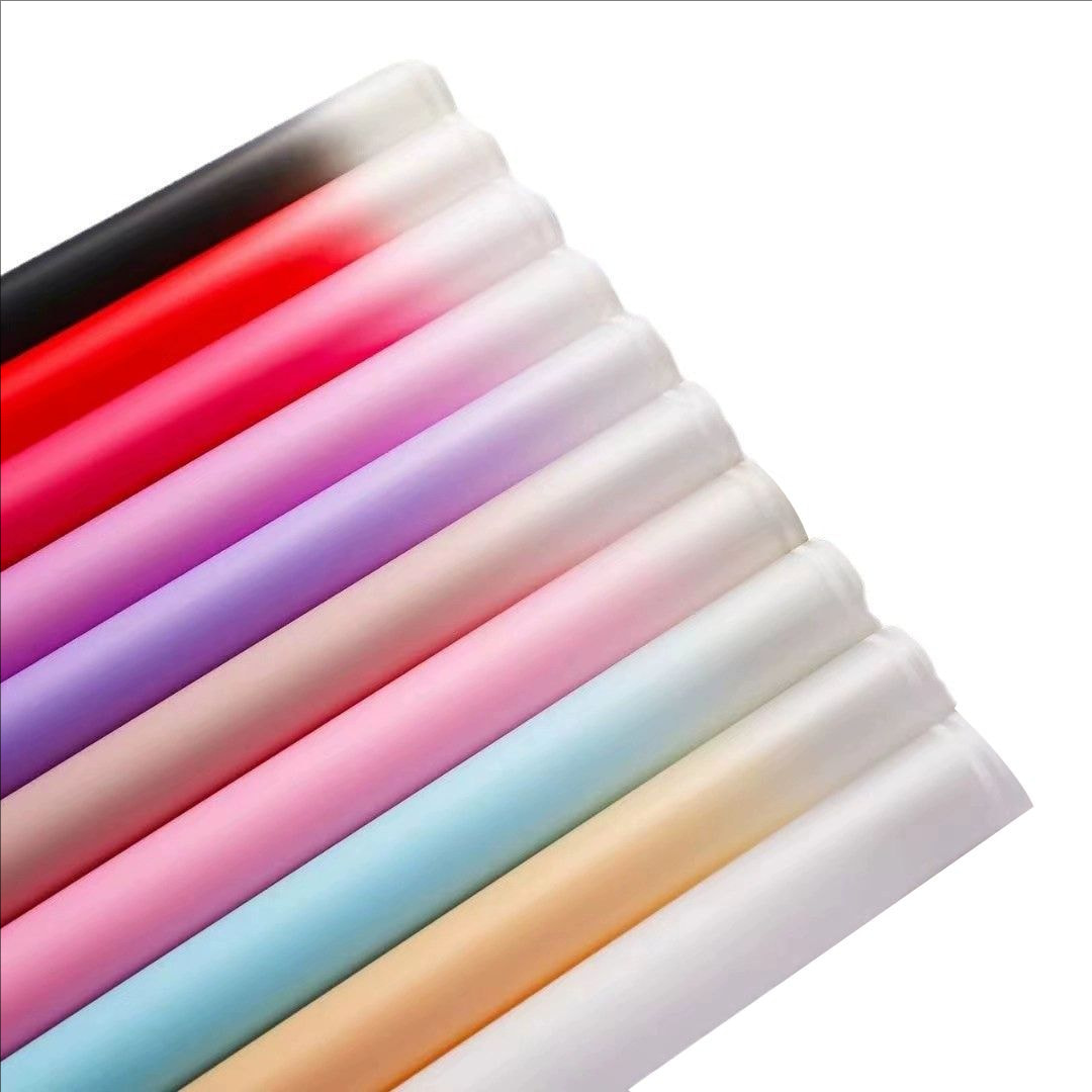 MYHC-54 Single-Sided Double White Line Edge Gradient Color Plastic Flower Packaging Film