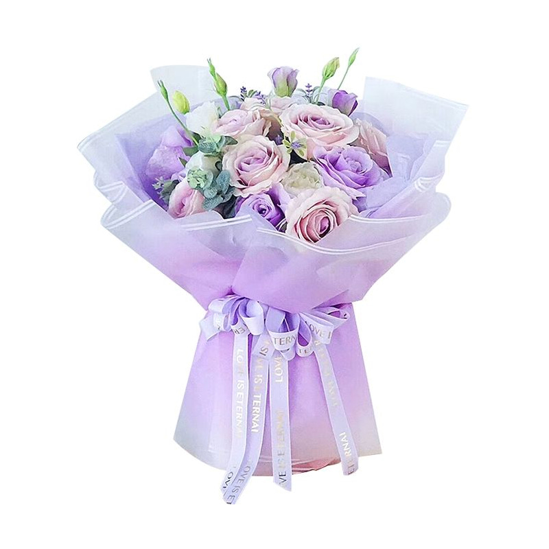 MYHC-54 Single-Sided Double White Line Edge Gradient Color Plastic Flower Packaging Film