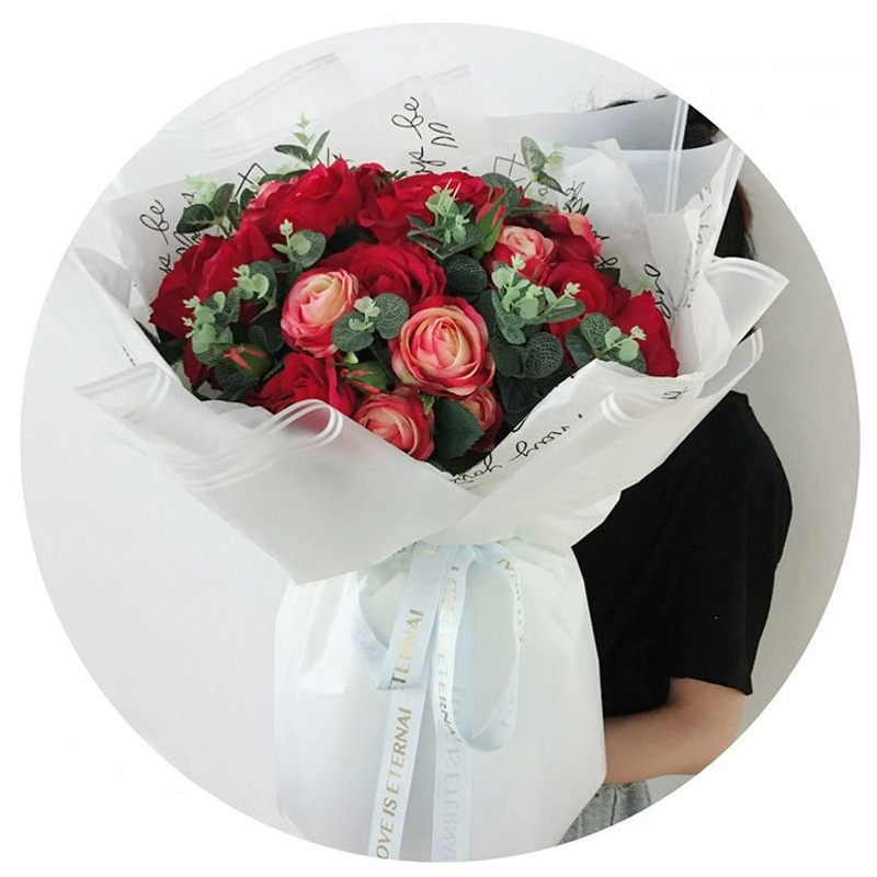 MYHC-54 Single-Sided Double White Line Edge Gradient Color Plastic Flower Packaging Film