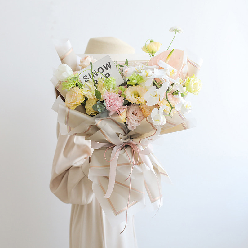 MYHC-61 White Edge With Gold Edge Matte Film Matte Flower Wrapping Paper