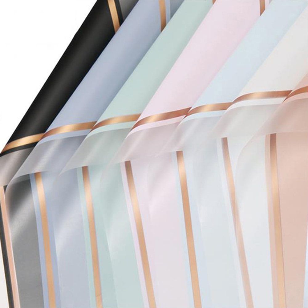 MYHC-61 White Edge With Gold Edge Matte Film Matte Flower Wrapping Paper