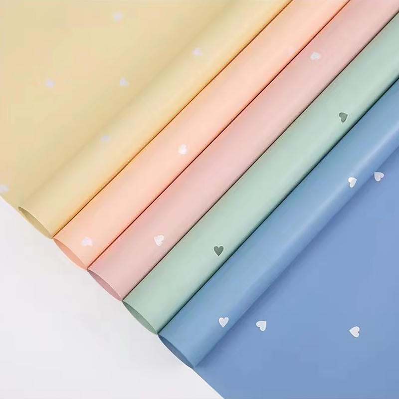 MYHC-63  Little Love Decoration Pearlescent Film Bopp Cotton Flower Packaging Film