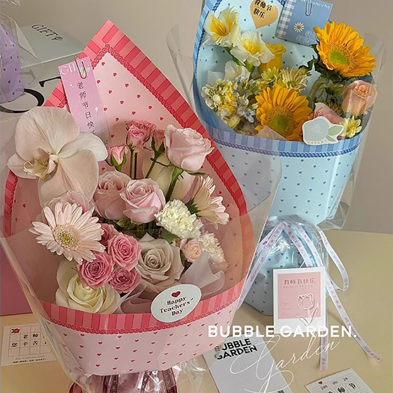MYHC-65  Princess Dress Bright Color Plastic Flower Packaging Film 