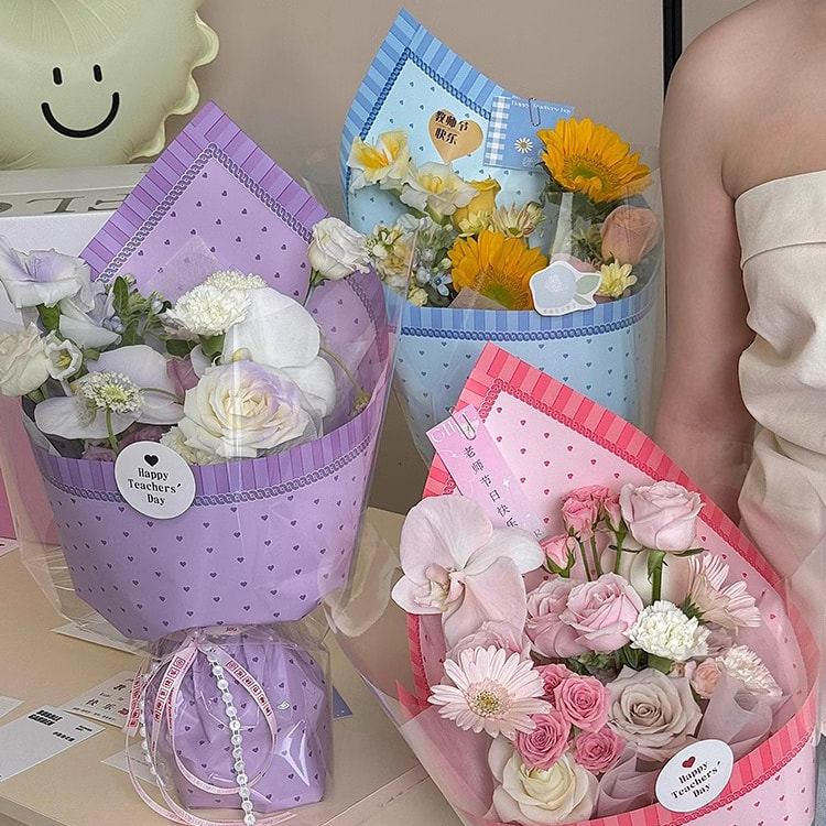 MYHC-65  Princess Dress Bright Color Plastic Flower Packaging Film 