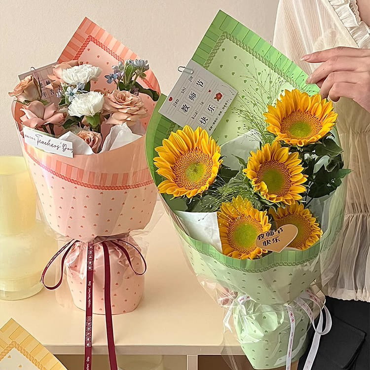 MYHC-65  Princess Dress Bright Color Plastic Flower Packaging Film 