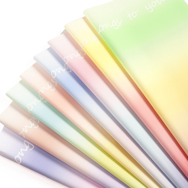 MYHC-66 Macaron Gradient Color Waterproof Flower Wrapping Paper 
