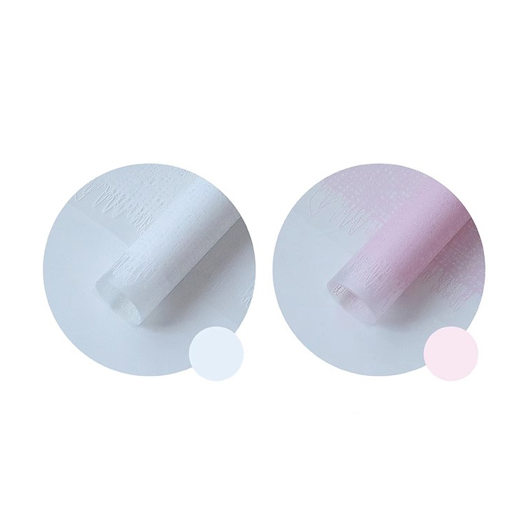 MYHC-67 Transparent Bottom Monochrome Woven Fabric Pattern Plastic Flower Packaging Film