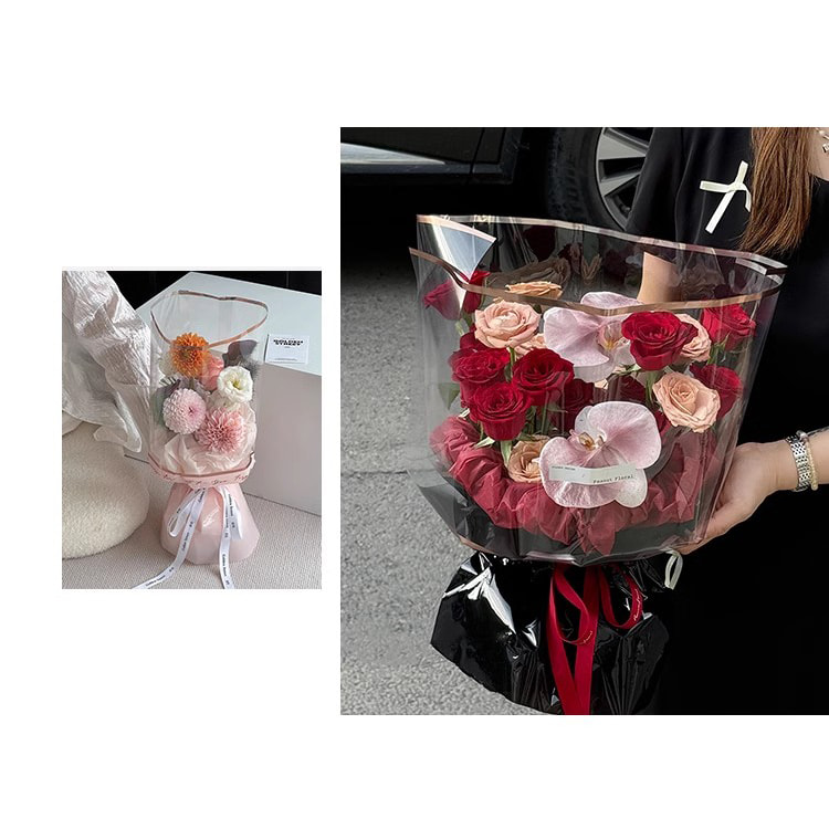 MYHC-70 Gold Line Plastic Flowers Opp Packaging Paper