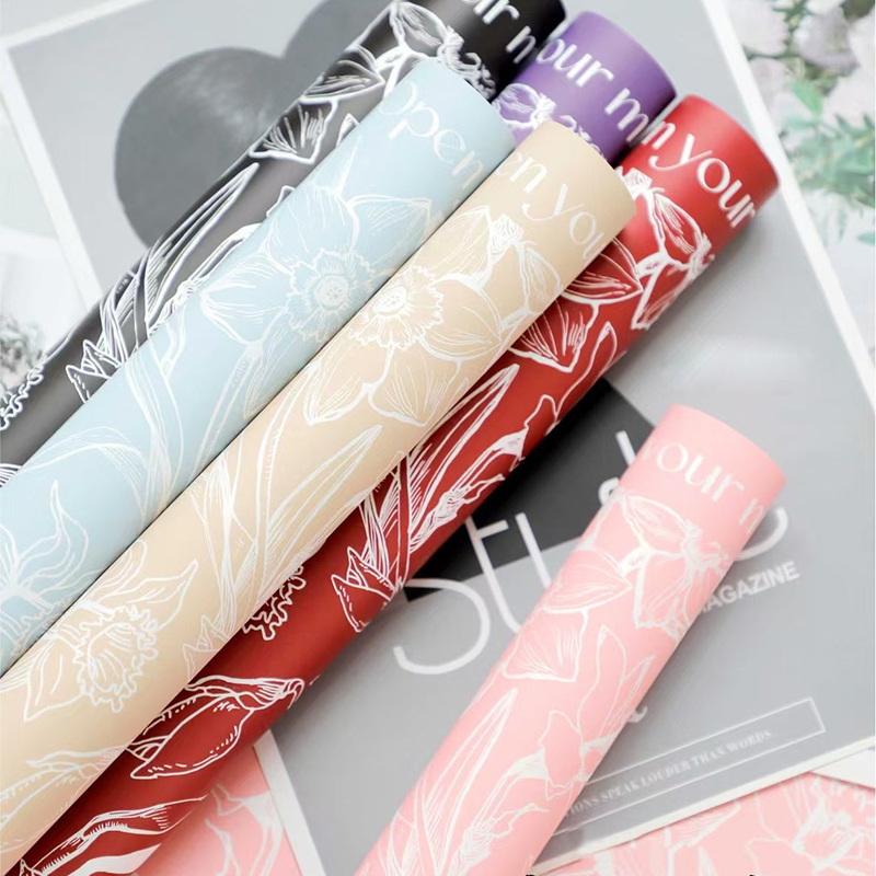 MYHC-77 Daffodils Lines Bopp Pearlescent Film Flower Wrapping Paper