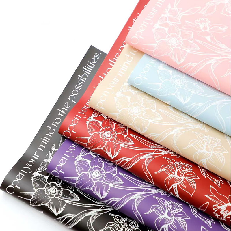 MYHC-77 Daffodils Lines Bopp Pearlescent Film Flower Wrapping Paper
