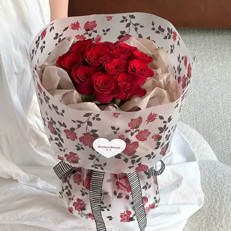 MYHC-79 Rose Print, Two-Color, Transparent Flower Packaging Film
