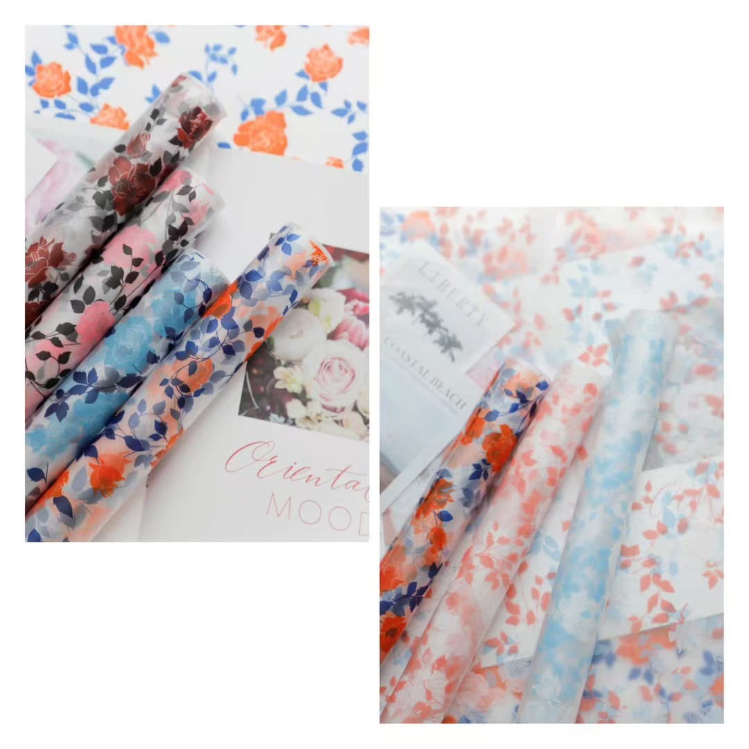MYHC-79 Rose Print, Two-Color, Transparent Flower Packaging Film