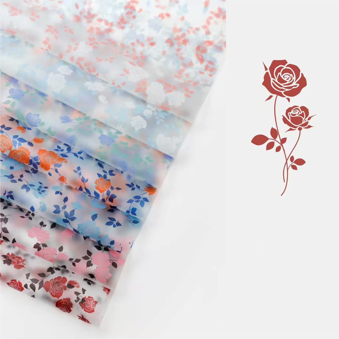 MYHC-79 Rose Print, Two-Color, Transparent Flower Packaging Film