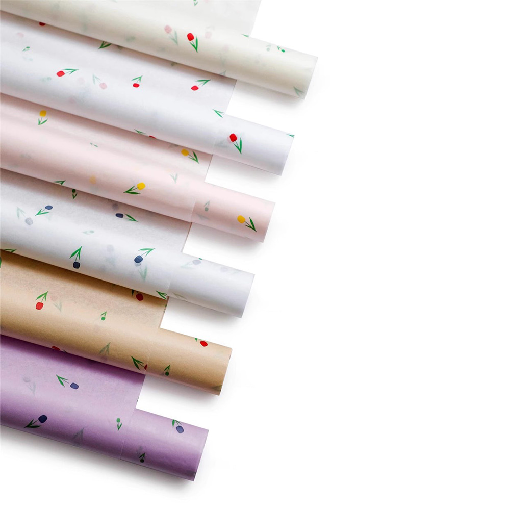 Bouquet thick wrapping paper with artistic words
