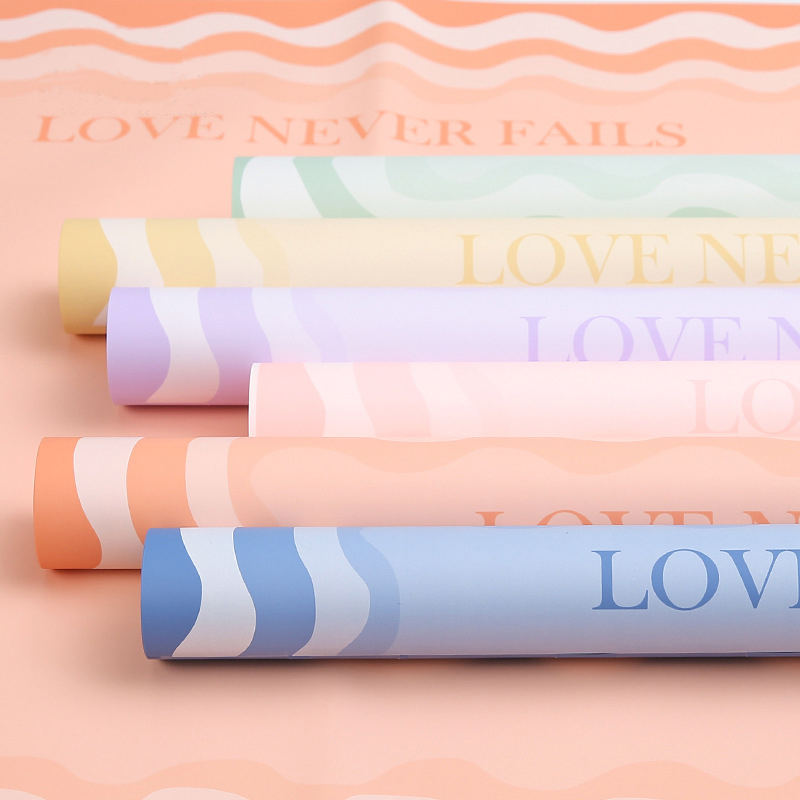Solid Flower Wrapping Paper with Wave Edge